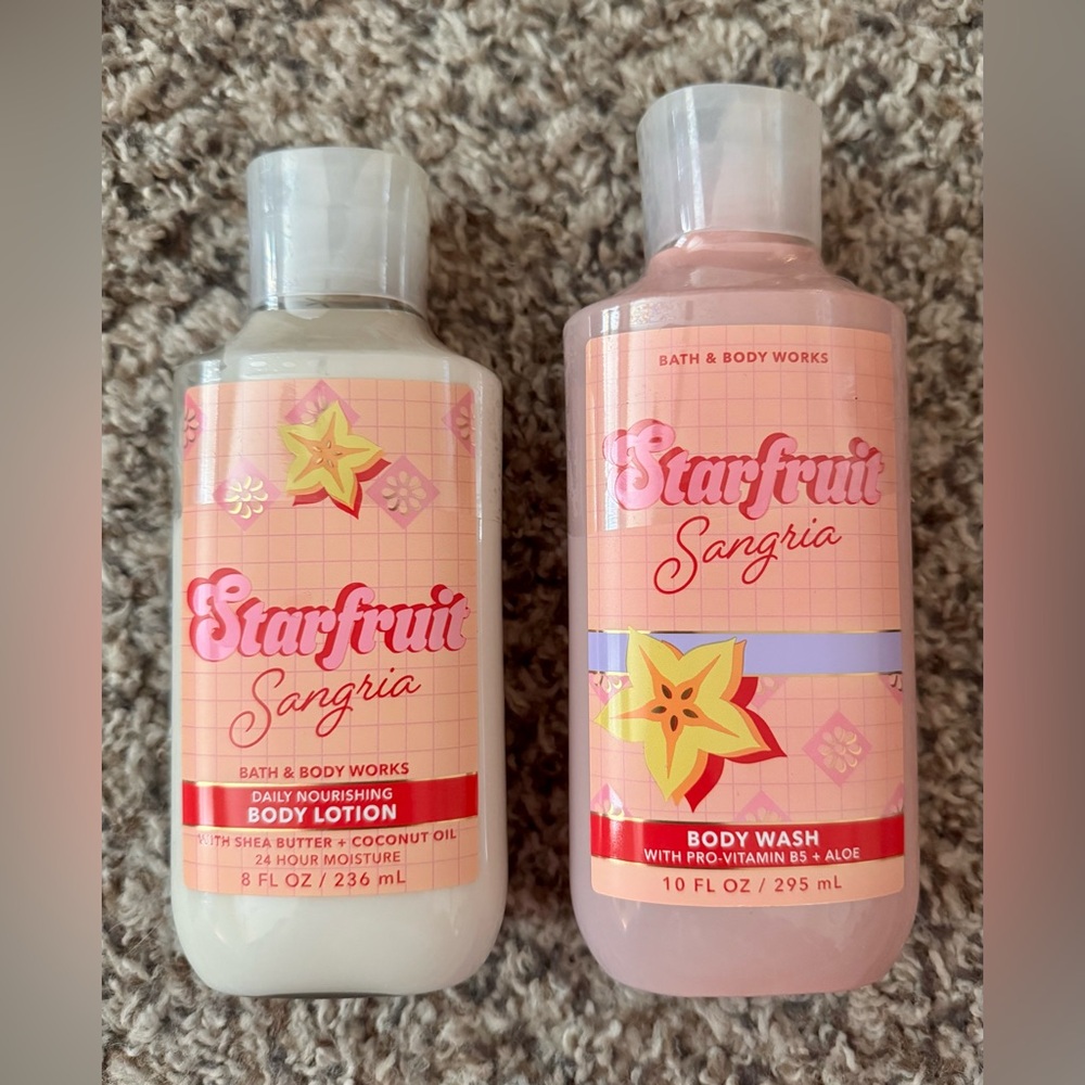 Bath & Body Works Starfruit Sangria Body Wash and Lotion Set Brand New